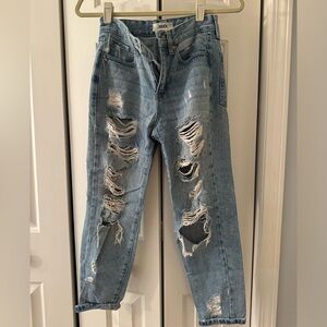 JBD Just Black Denim Ripped Boyfriend Jeans